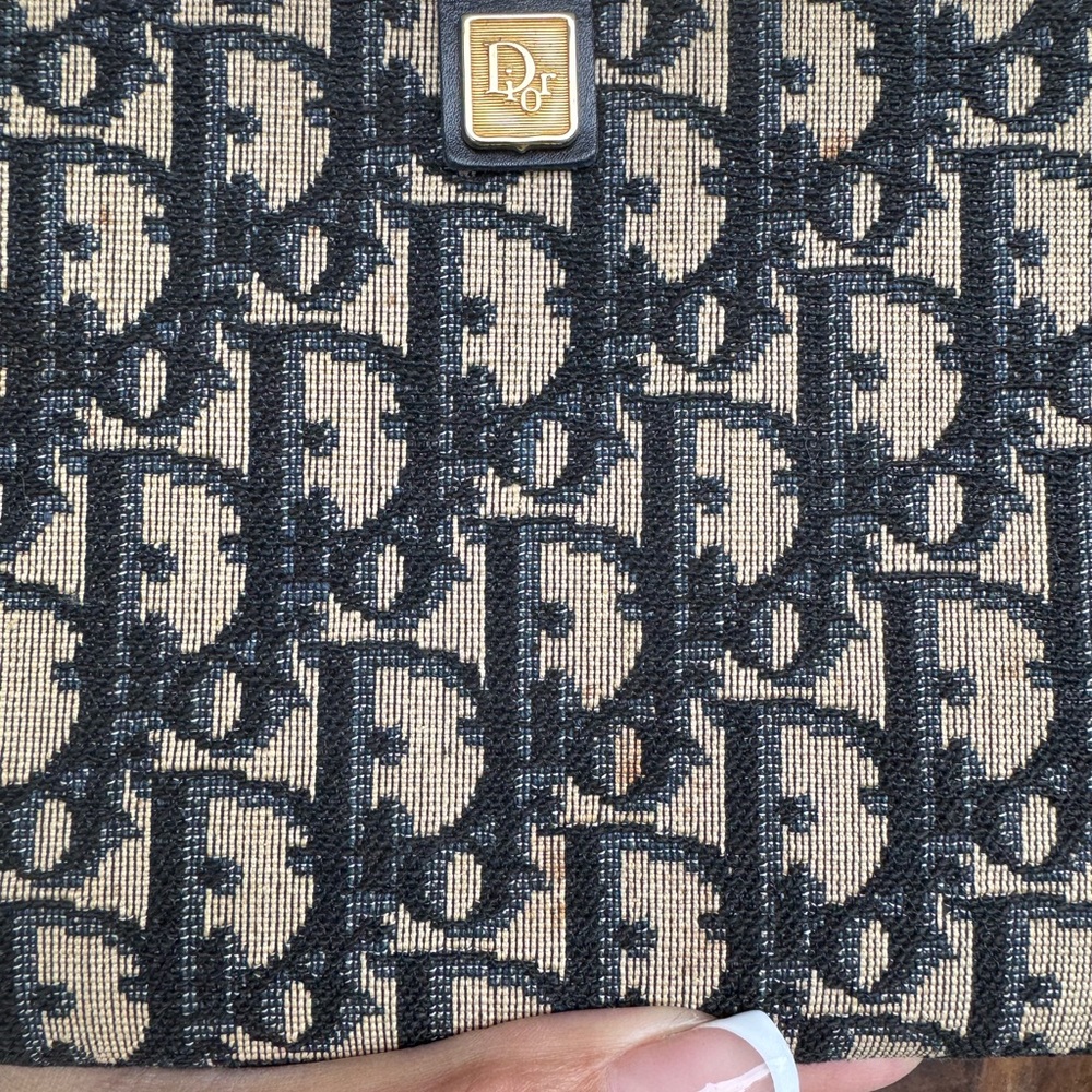 Vintage Dior Navy Blue Monogram Clutch - Picture 6 of 16